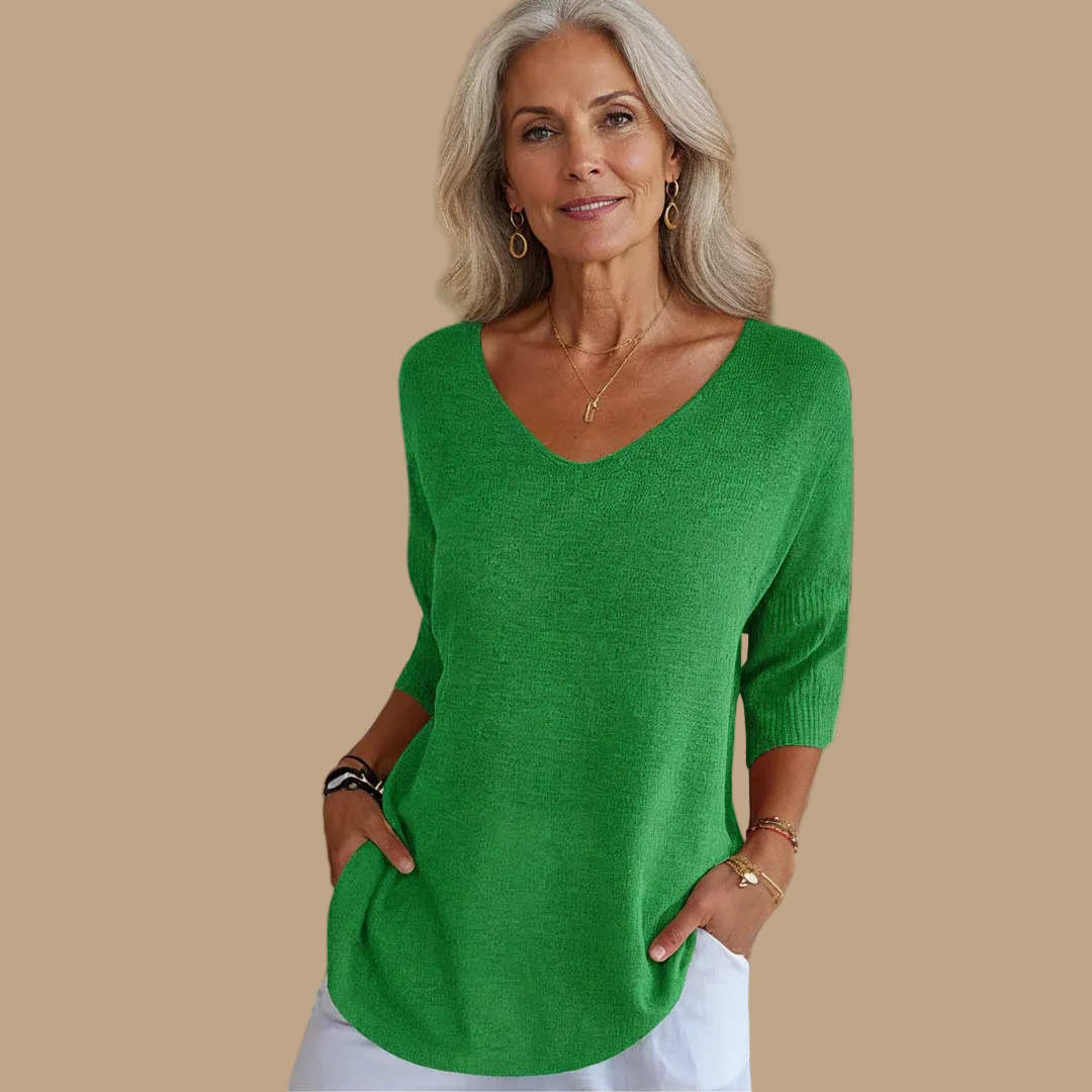 Azul - Top Elegante y Relajado