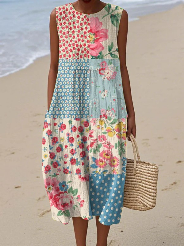 Anna | Vestido Midi de Patchwork