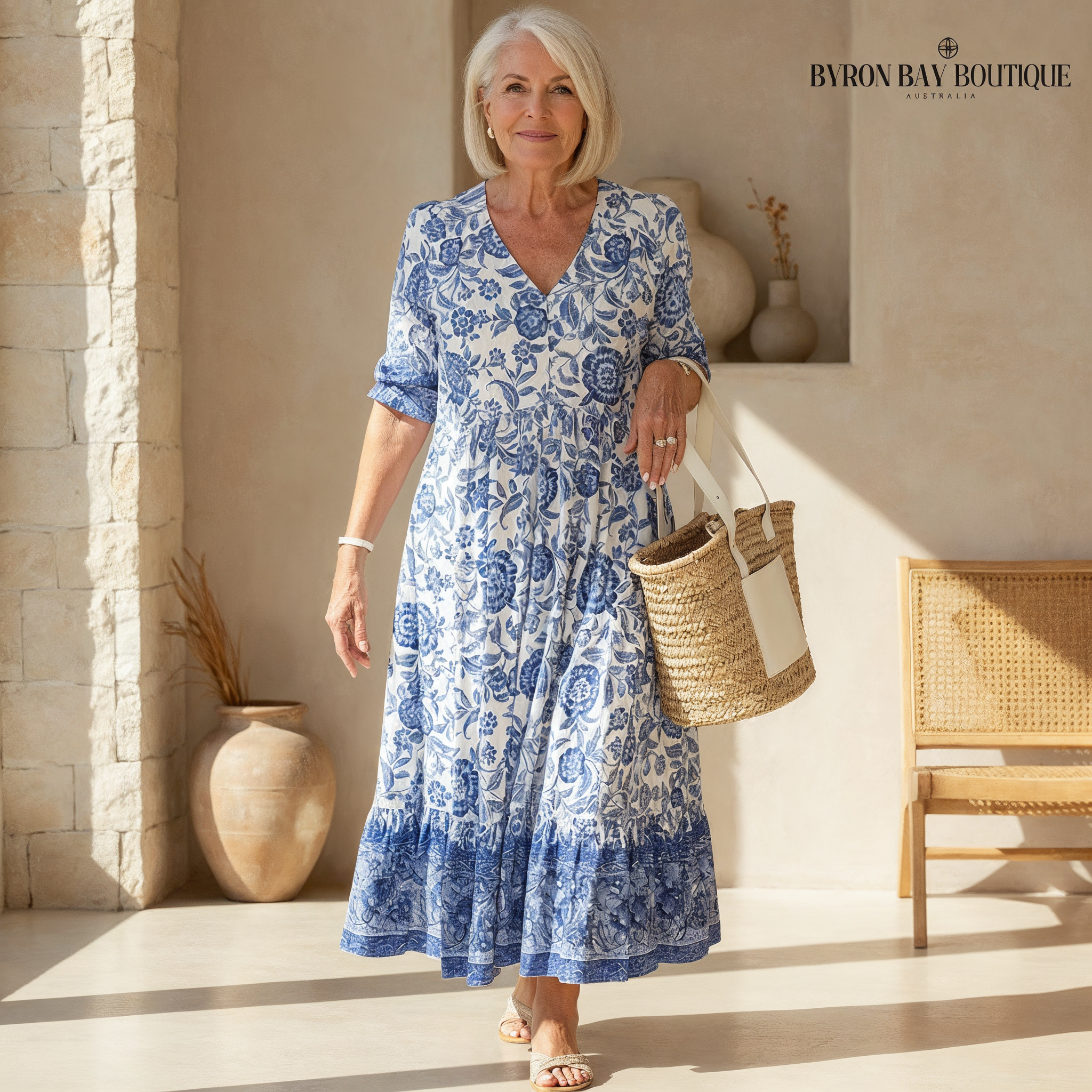 Azariah - Vestido Floral Elegante con Escote en V