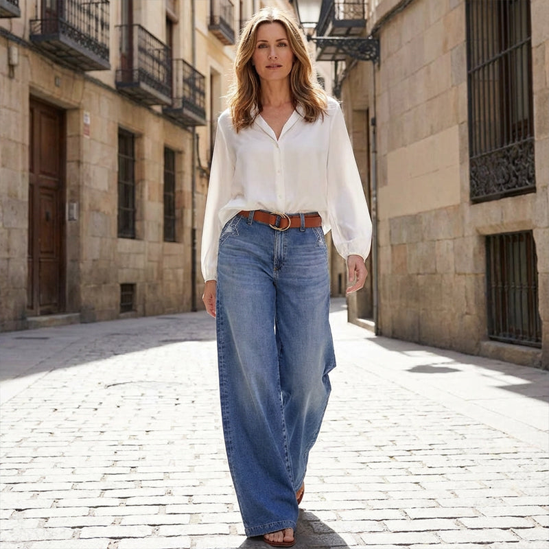Camille | Jeans de Pierna Ancha de Cintura Alta